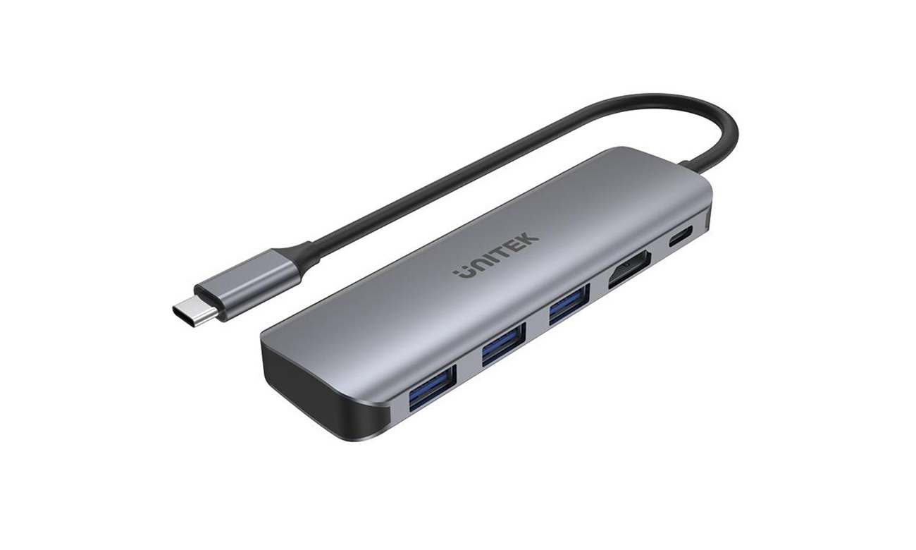 Unitek HUB USB-C - 3x USB 3.1, HDMI, PD 100W